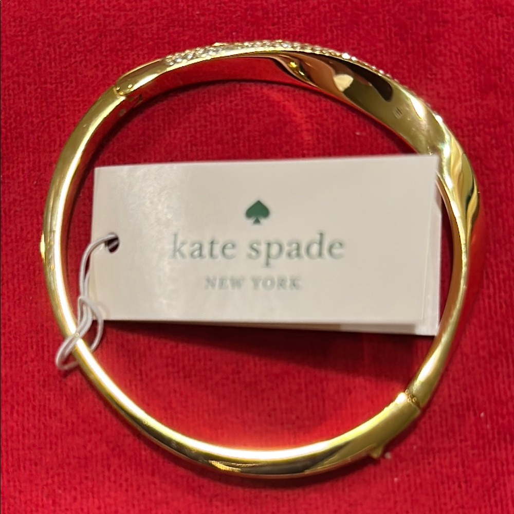 NWT Kate Spade Gold & Crystal Bangle Bracelet